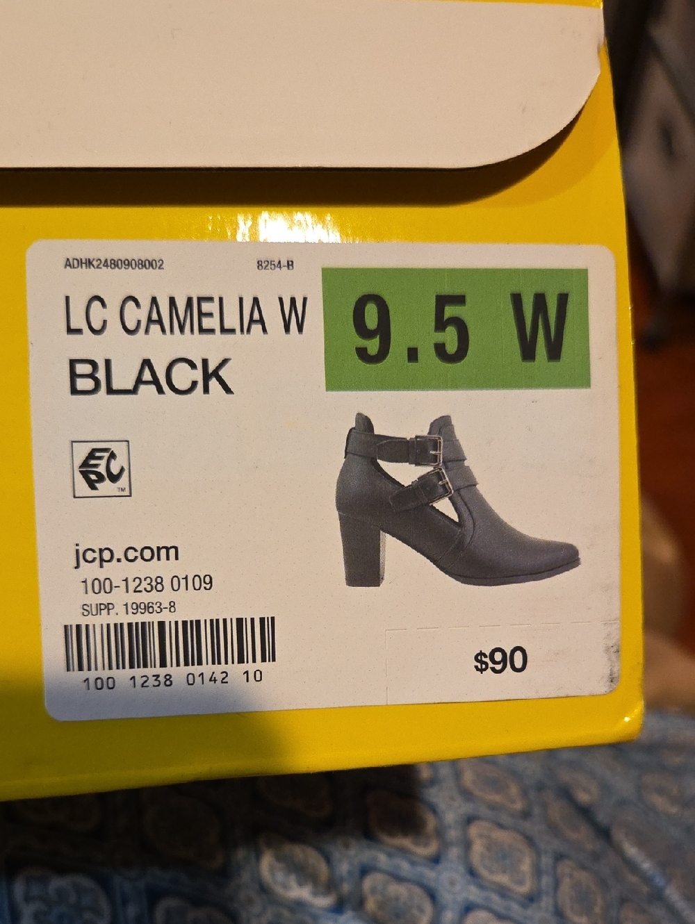 Liz Claiborne Black Women's Heeled Ankle Boot with Double Straps